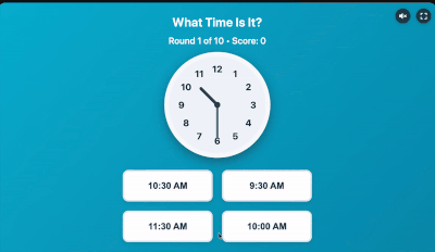 Clock Reading gameplay preview